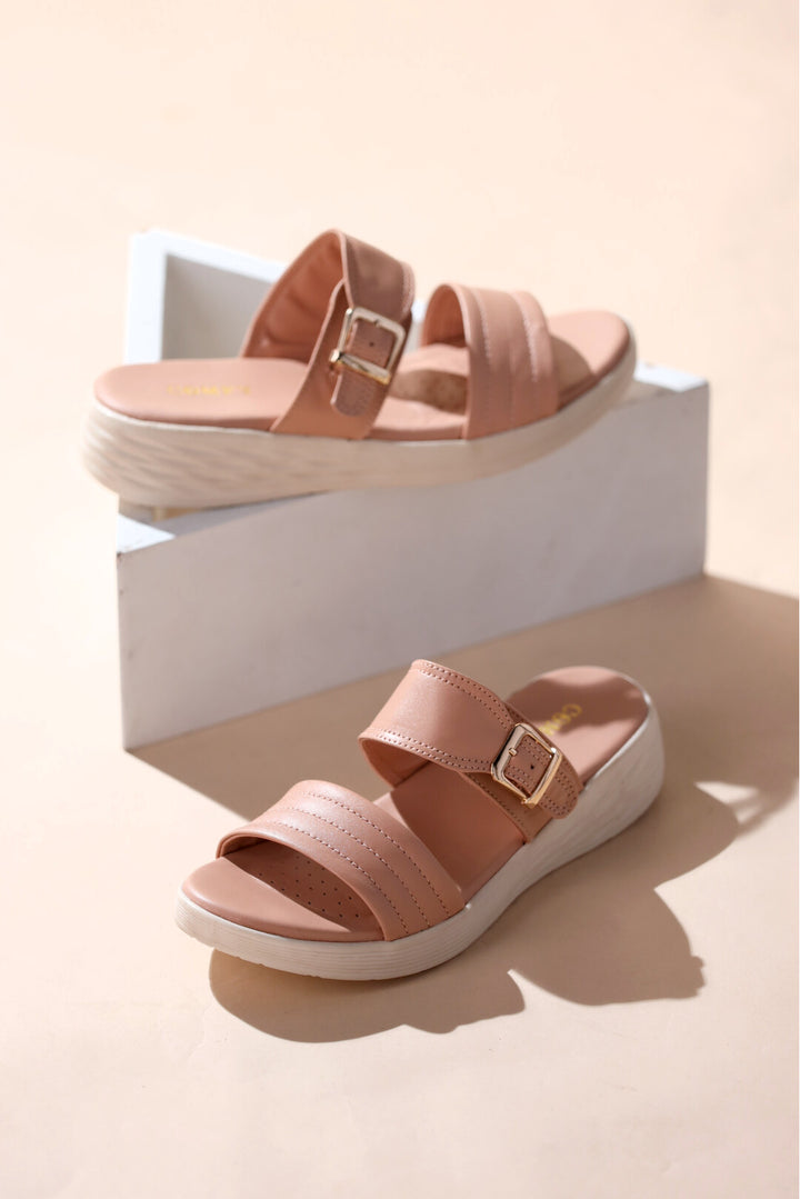 Medicated Pink Buckle Slides for Women