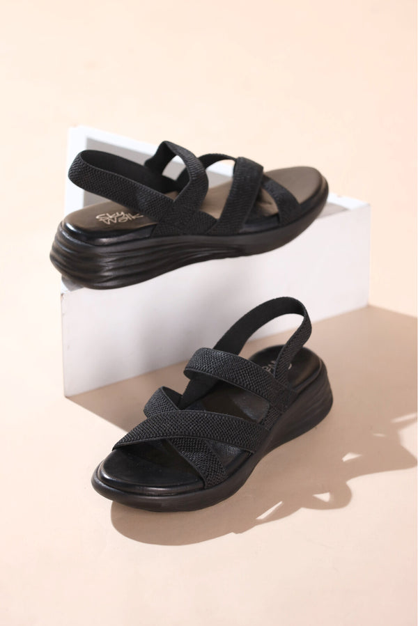 Onyx Comfort Cross-Strap Women Sandals Online  -  heels.pk - BF-130-BLACK, Sandals, sandals women, WS:40370_5447 - https://heels.pk/collections/new-arrivals/products/buy-onyx-comfort-cross-strap-women-sandals-online