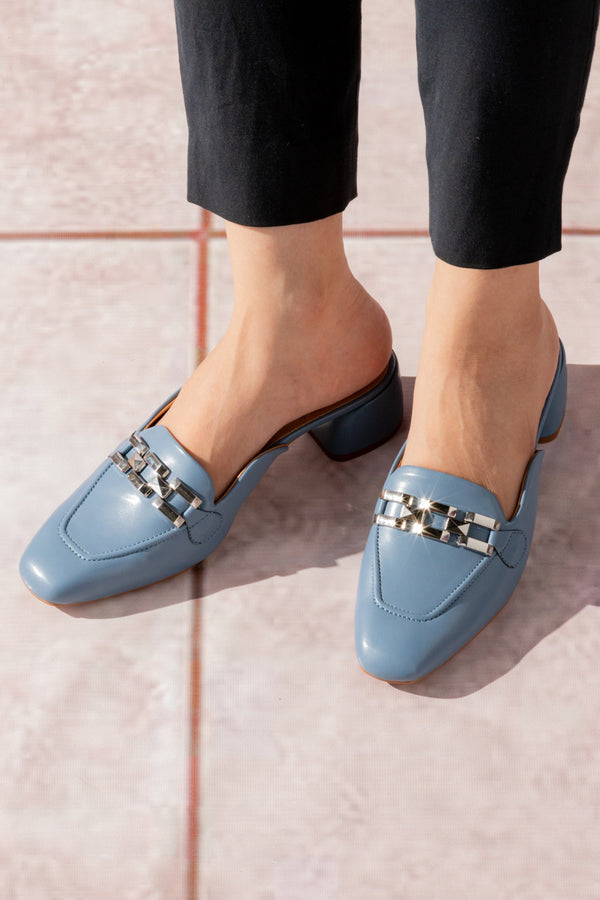 Women BLUE mules