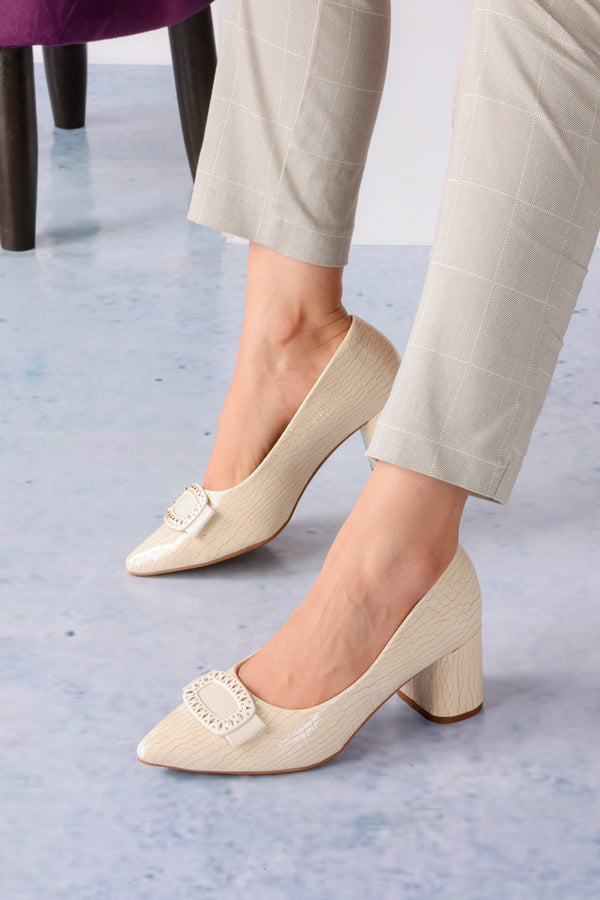 Fawn Ivory Grace Women Block Pump Heels Online