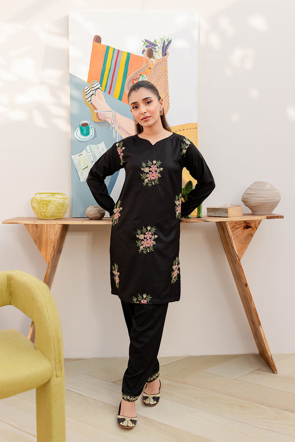 Black Women Trendy Embroidered 2PC set shalwar kameez