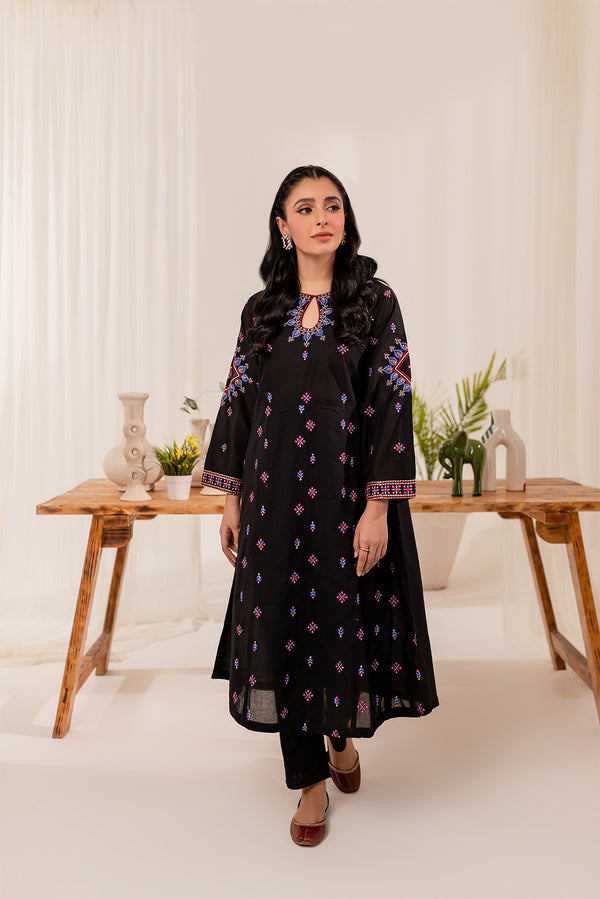 Black Women Trendy Embroidered 2PC set shalwar kameez