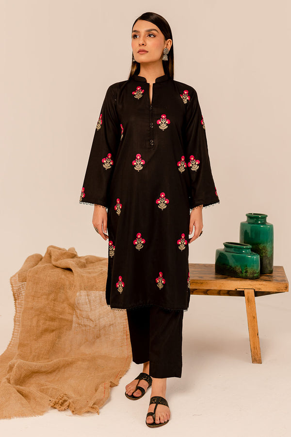 Black Women Trendy Embroidered 2PC set shalwar kameez