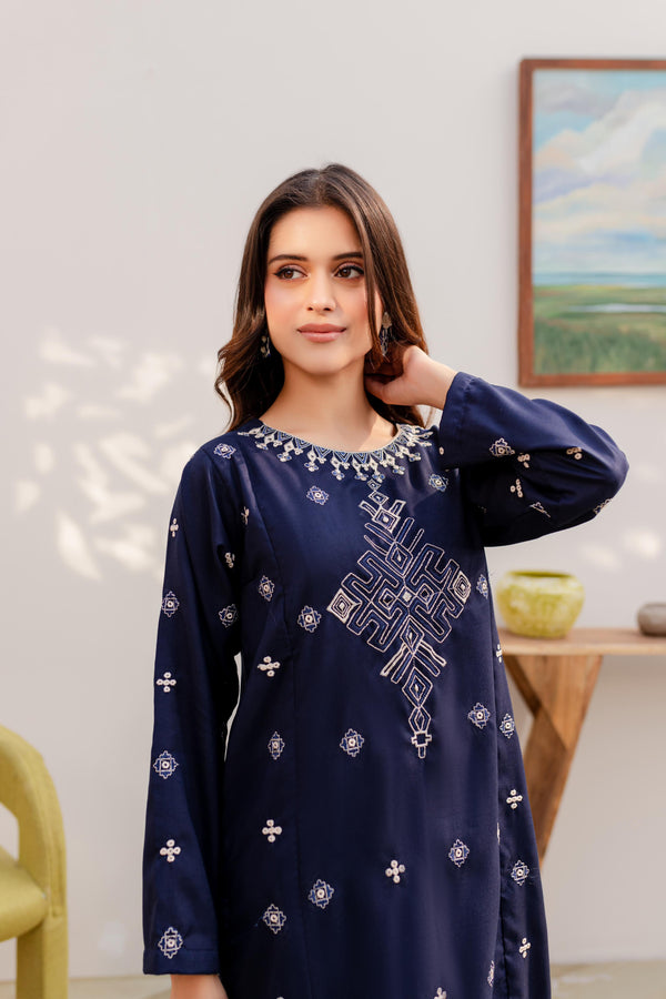 BLUE Women Trendy Embroidered 2PC set shalwar kameez