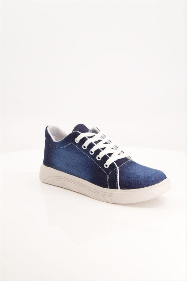 Women blue jeans sneakers