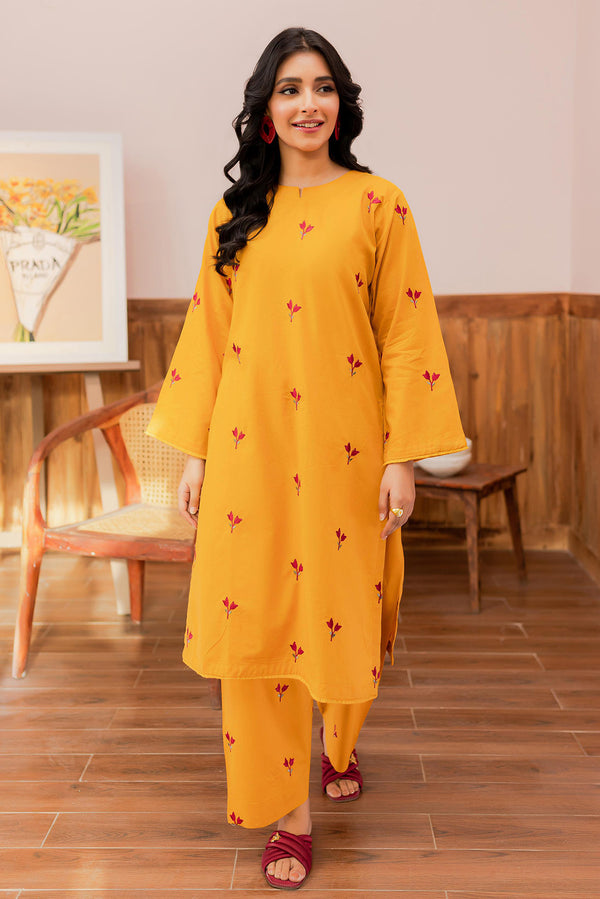 Yellow Women Trendy Embroidered 2PC set shalwar kameez