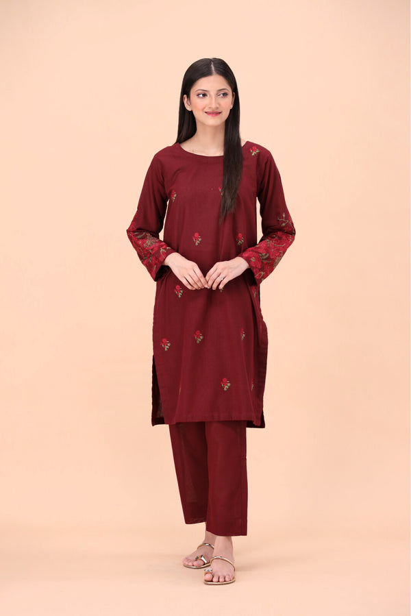 MAROON Women Trendy Embroidered 2PC set shalwar kameez