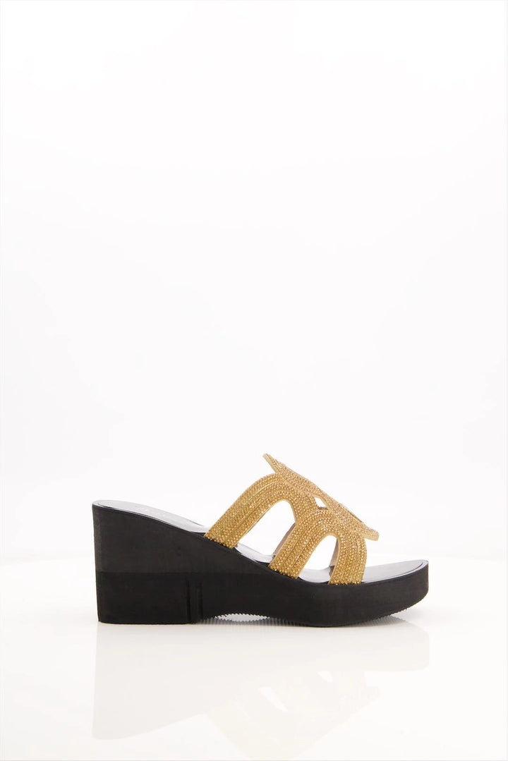 Dazzling Golden Wedge Heel Sandals - Effortless Glamour  -  heels.pk - golden heel, MIL-G02-GOLDEN, wedge heel - https://heels.pk/collections/new-arrivals/products/dazzling-golden-wedge-heel-sandals-effortless-glamour