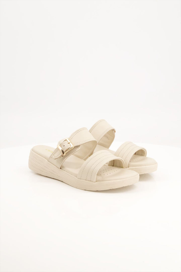 Medicated Cream Buckle Slides Shoes Girls