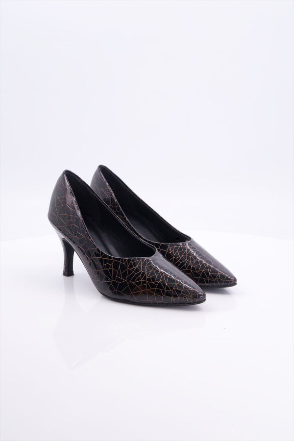 Midnight Mosaic Charm Black Stiletto Pump Heels for Women