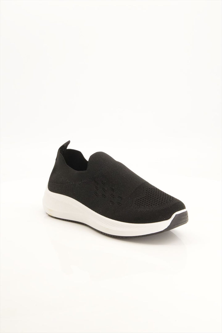 Midnight Glide Slip-On Black Sneakers Shoes for Ladies