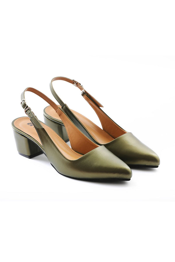 Chic Green Slingback Block Heels for Elegant Comfort  -  heels.pk - block heels, green heel, slingback heel, taal-store-green803 - https://heels.pk/collections/new-arrivals/products/women-synthetic-green-block-slingback-heel